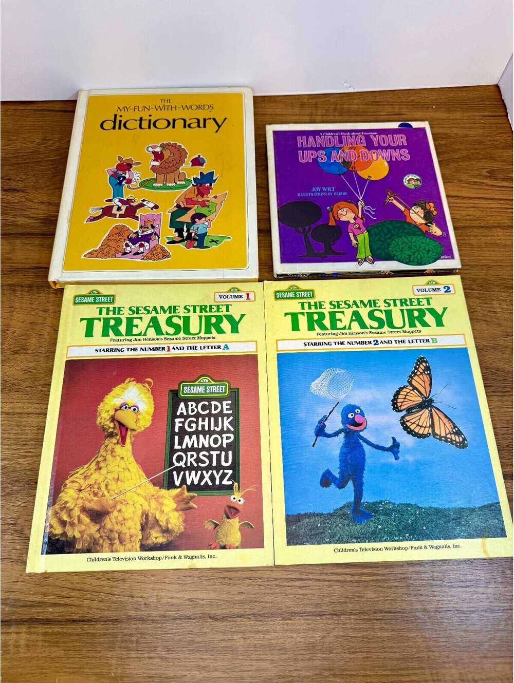 Vintage Children's Learning Book Lot Sesame Street Treasury Dictionary 1970s 80s